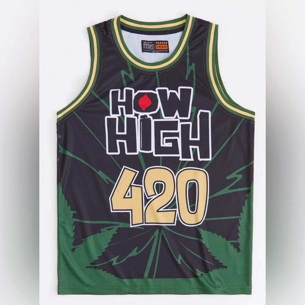 How High & Reason Brand Collab Green 420 Jersey- NWT